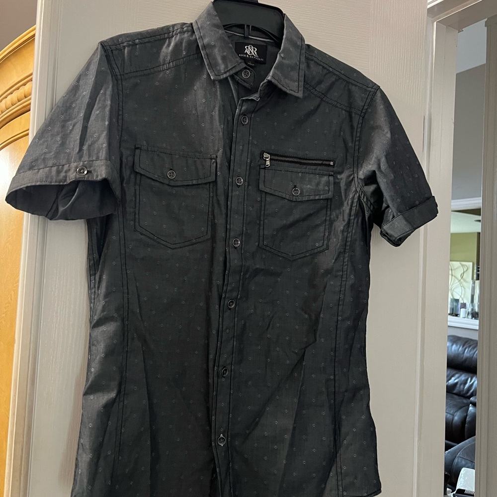Rock & Republic Black Casual Button Down Shirt